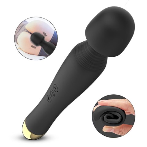 Wibrator Fox Stymulator, wibrator-Silicone Wibrator, masażer, wand Black USB 6 Vibration