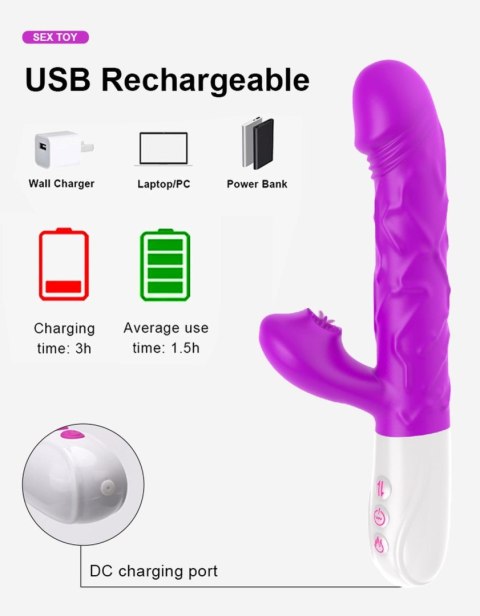 Boss Series Fox Wibrator- SiliconeTongue Vibrator, USB 10 Function