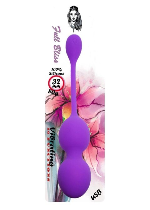 Boss Series Femme Vibrating Kegel Balls 32mm 80g Purple 10 function USB - Boss Series