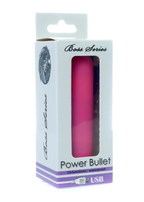 Boss Series Vision Power Bullet USB 10 functions Glossy Matte Pink