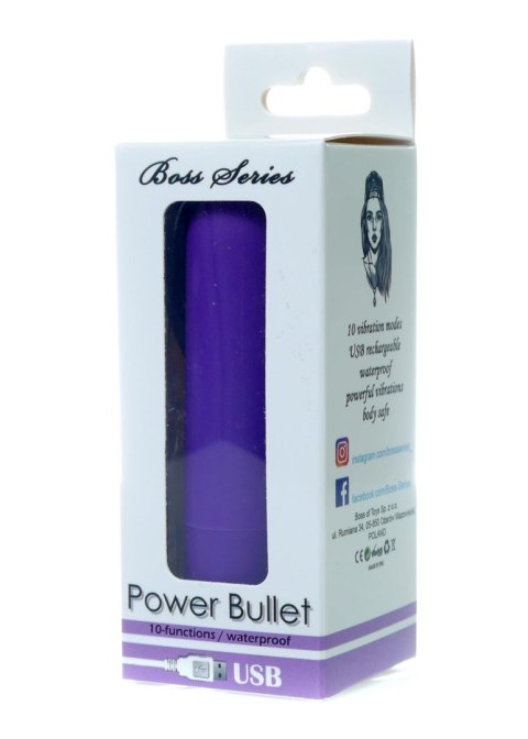 Boss Series Vision Power Bullet USB 10 functions Glossy Matte Purple