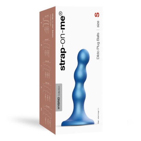 Strap-on-me DILDO PLUG BALLS METALLIC BLUE - S