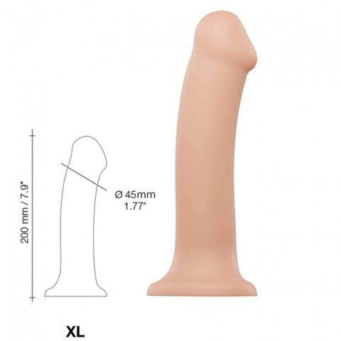 Strap-on-me SEMI-REALISTIC DUAL DENSITY BENDABLE DILDO VANILLA - XL