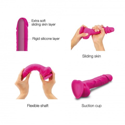 Strap-on-me SLIDING SKIN REALISTIC DILDO FUCHSIA L