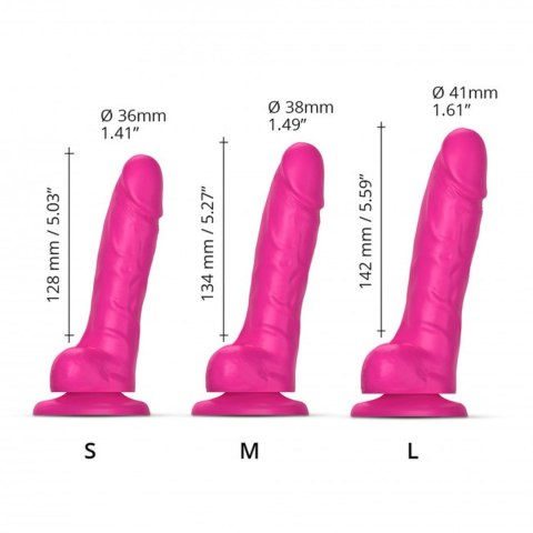 Strap-on-me SLIDING SKIN REALISTIC DILDO FUCHSIA L