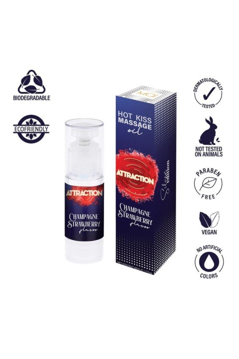 Attraction MASSAGE OIL ATTRACTION CHAMPAGNE STRAWBERRY 50 ML