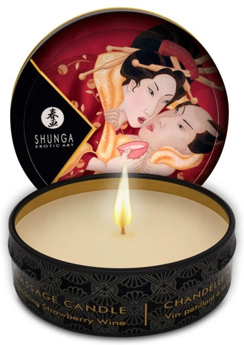 Shunga Mini Massage Candle Strawberry Sparkling Wine