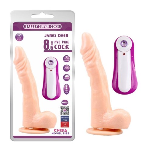 Ballsy Super Cock JAMES DEEN 8.5"" Vibrating Dildo