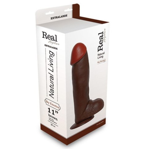 Dildo-REALISTIC DILDO REAL RAPTURE BROWN 11""""""""""""""""