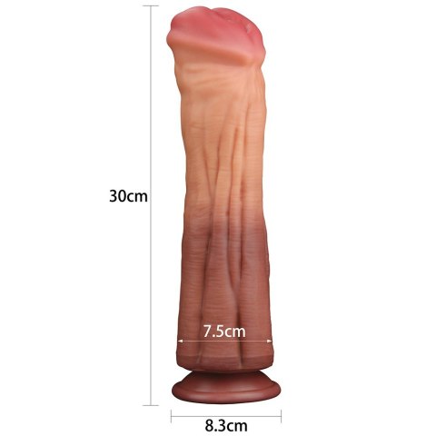 DILDO 12'' Dual layered Platinum Silicone Cock 24-0145