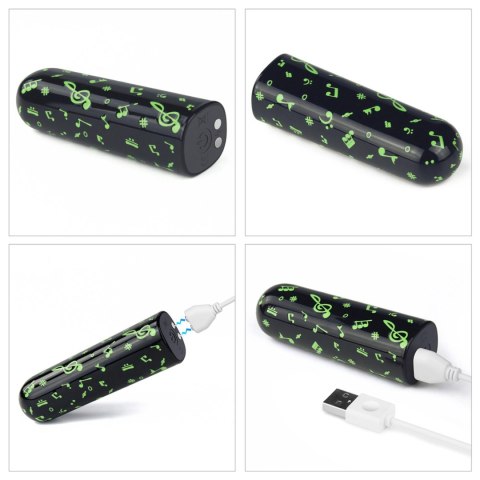 Mini wibrator Glow-in-the-dark Music Wibrator, masażer, wand