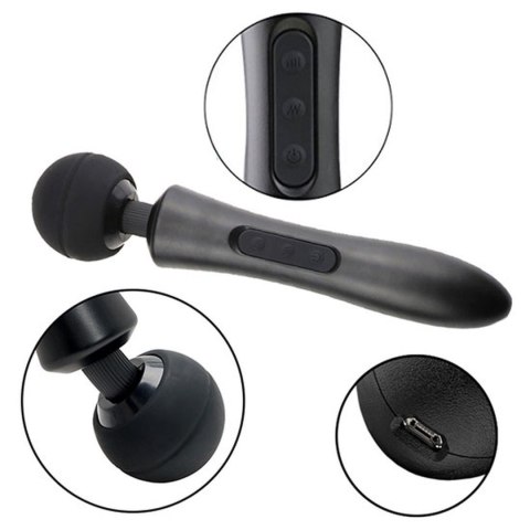 Stymulator-Massager Ultra Powerful -Big USB Black 20 Function