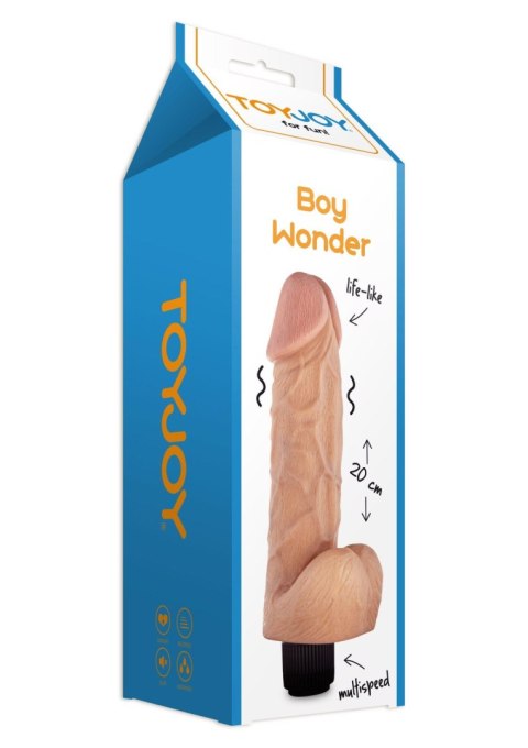 Boy Wonder Vibrating 20cm Dong Light skin tone