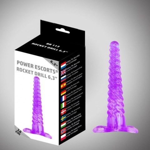 Rocket drill 6,3 inch purple big anal plug, korek analny 6,3 inch / 16 cm