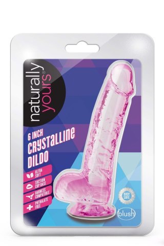 NATURALLY YOURS  6" CRYSTALLINE DILDO ROSE