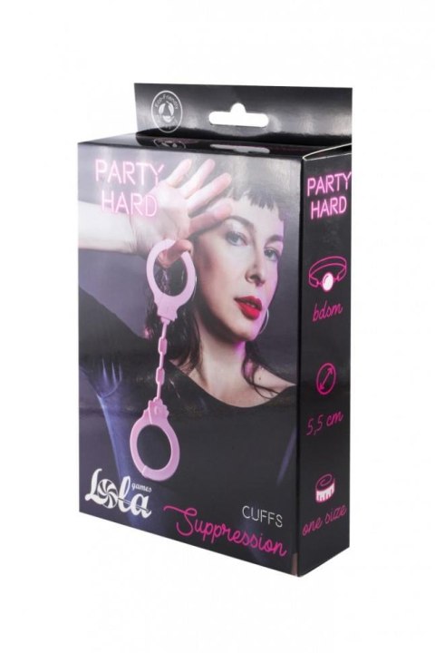 Kajdanki-Silicone Handcuffs Party Hard Suppression Pink