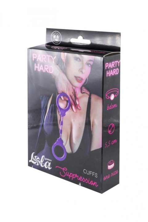 Kajdanki-Silicone Handcuffs Party Hard Suppression Purple