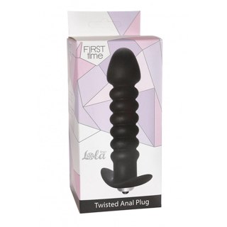 Plug, korek analny-Anal Twisted Vibrating Black