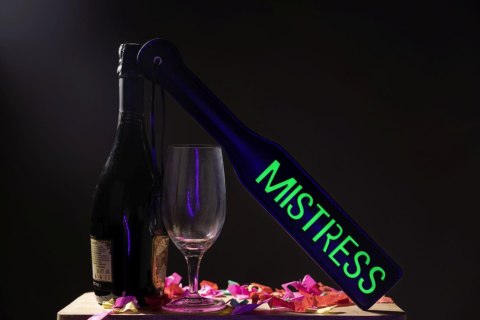 'Mistress'' Paddle - Glow in the Dark - Black/Neon Green