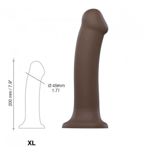 Silicone Bendable Dildo Double Density Chocolate XL