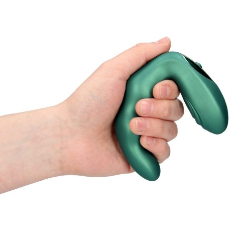 Bent Vibrating Prostate Massager with Remote Control - Metallic Green