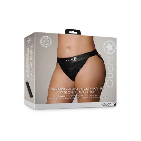 Vibrating Strap-on Panty Harness with Open Back - XL/XXL