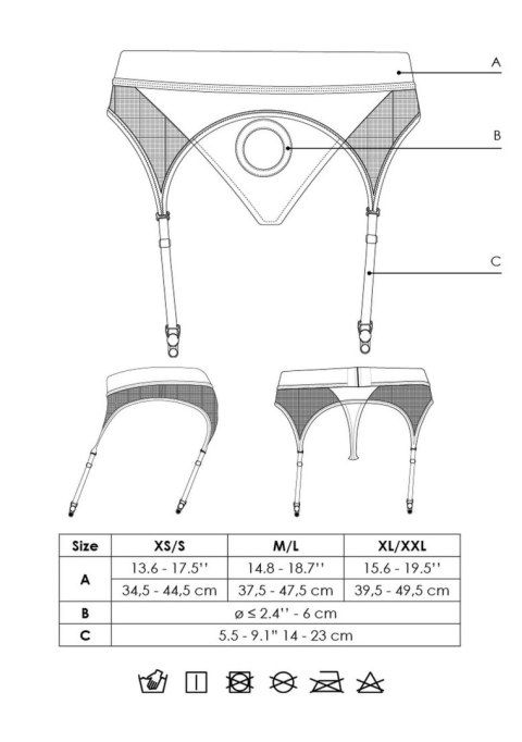 Vibrating Strap-on Thong with Adjustable Garters - XL/XXL