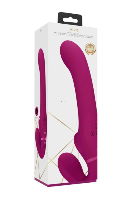 Ai - Dual Vibrating & Air Wave Tickler Strapless strap on