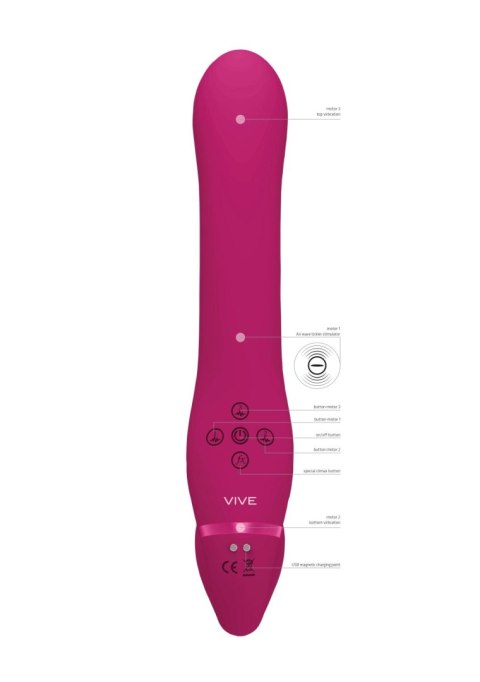 Ai - Dual Vibrating & Air Wave Tickler Strapless strap on