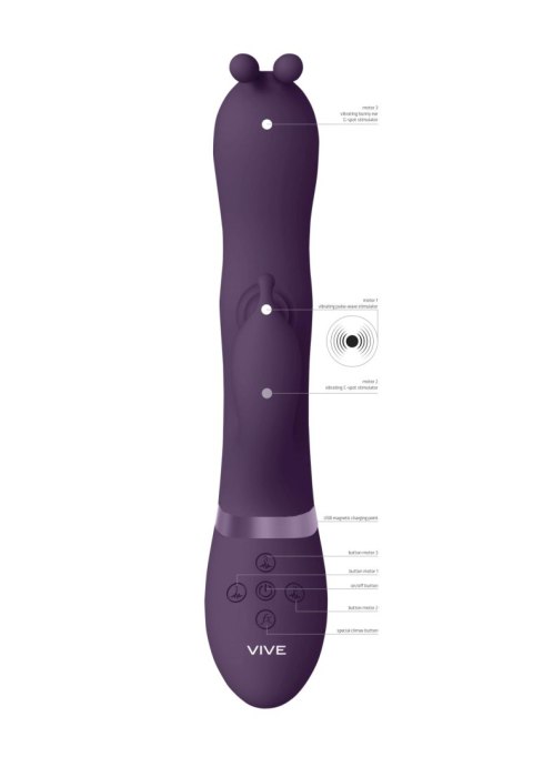 Gada - Vibrating Bunny Ear G-Spot Rabbit with Pulse Wave Shaft