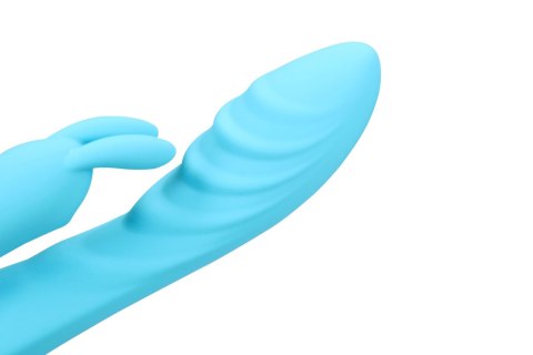 Ribbed Ultra Soft Silicone Wibrator króliczek, rabbit wibrator - Glacial Blue