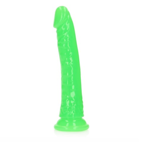 Slim Realistic Dildo with Suction Cup - Glow in the Dark - 8'' / 20 cm