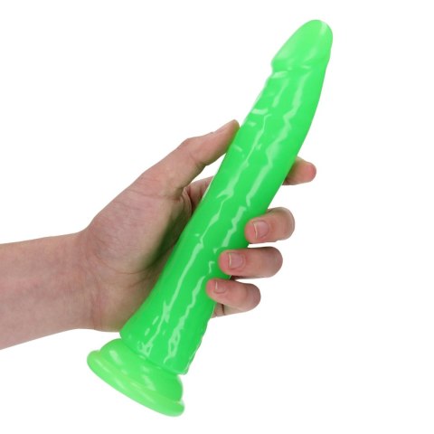 Slim Realistic Dildo with Suction Cup - Glow in the Dark - 9'' / 22,5 cm