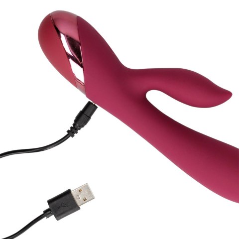 Smooth Silicone Rabbit Vibrator - Dark Cherry