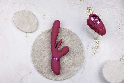 Yoko - Triple Action Vibrator Dual Prongs with Clitoral Pulse Wave