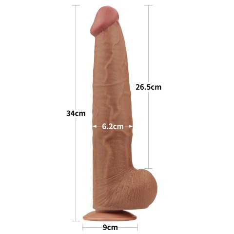 13.5'' KING SIZED SLIDING SKIN DUAL LAYER DONG 24-0342