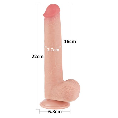 DILDO 9'' SLIDING SKIN DUAL LAYER DONG FLESH 24-0375