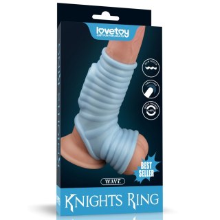 PIERŚCIEŃ VIBRATING WAVE KNIGHTS RING WITH SCROTUM SLEEVE 24-0315