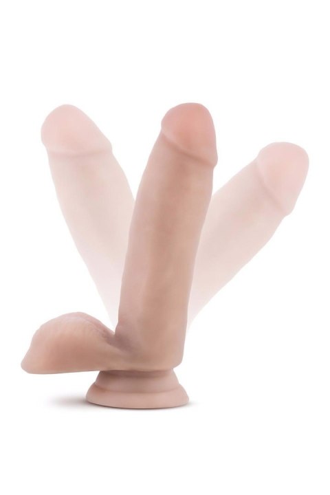 DR. SKIN PLUS 7 INCH POSABLE DILDO WITH BALLS VANILLA