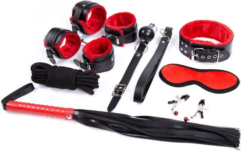 Fetish Fever - Bondage Set - 9 pieces - Red/Black