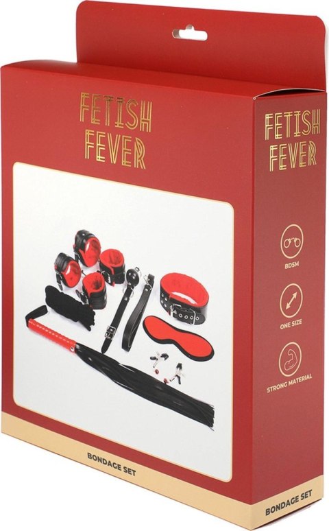 Fetish Fever - Bondage Set - 9 pieces - Red/Black