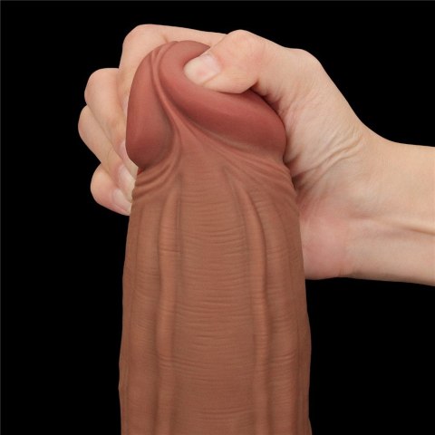 DILDO 12'' KING SIZED SLIDING SKIN DUAL LAYER DONG BRĄZOWY 24-0427