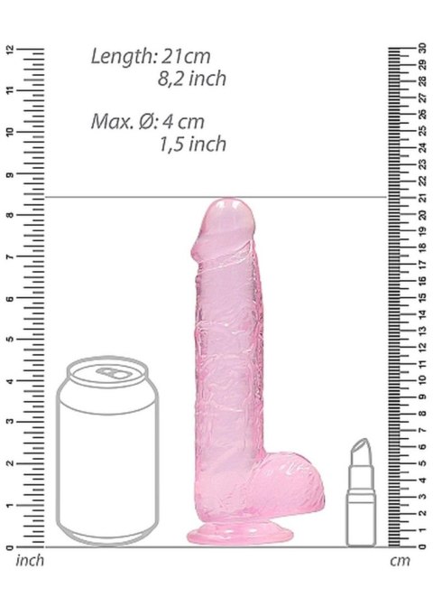 8"" / 20 cm Realistic Dildo With Balls - Pink