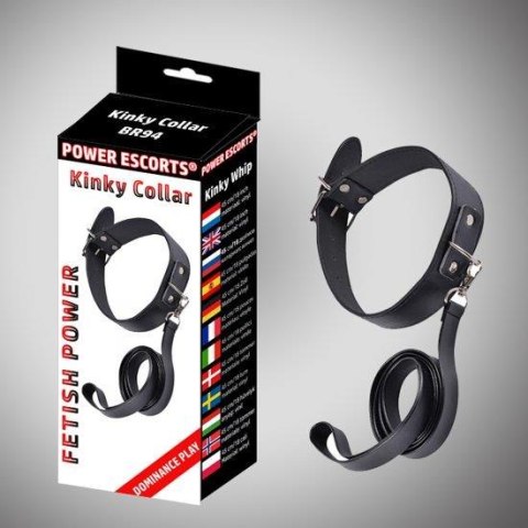 Kinky collar black collar with leash adjustable