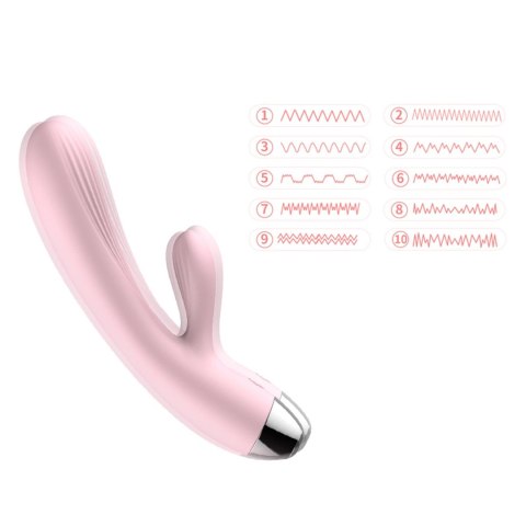 Wibrator- B - Series, Silicone wibrator Pink USB 20 Function / Heating