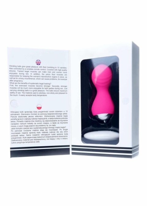 Kulki-Vibrating Silicone Kegel Balls USB 10 Function / Remote control -Pink