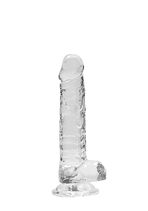 7"" / 18 cm Realistic Dildo With Balls - Transparent