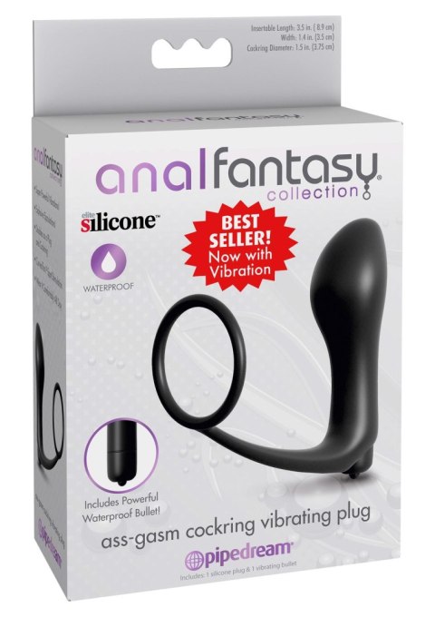 Cockring Vibrating Plug, korek analny Black