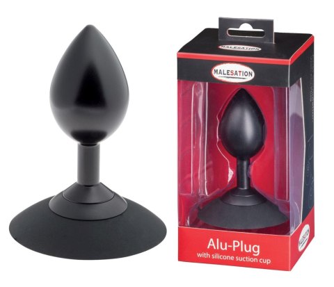 MALESATION Alu-Plug, korek analny with suction cup large, black