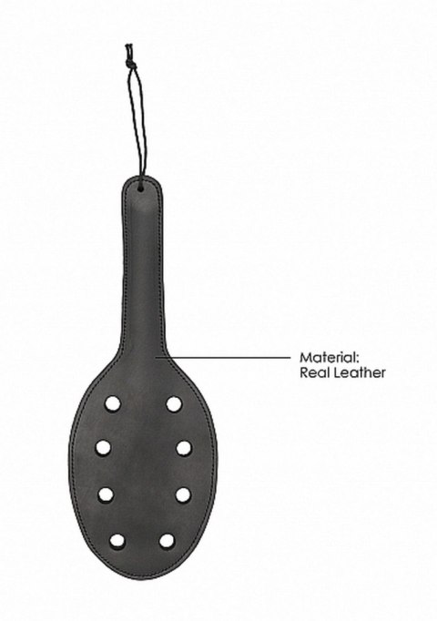 Saddle Leather Paddle With 8 Holes - Black